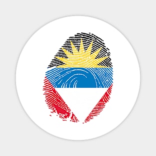 Flag of antigua barbuda in fingerprint Magnet